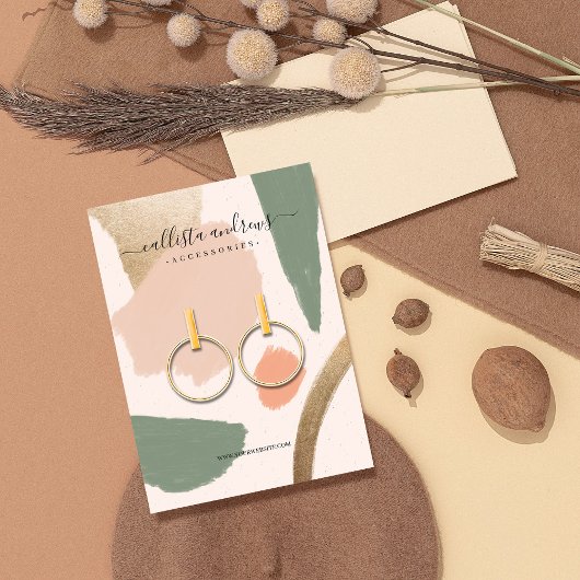 モダン抽象芸術アーストーン金ゴールドイヤリングディスプレイ