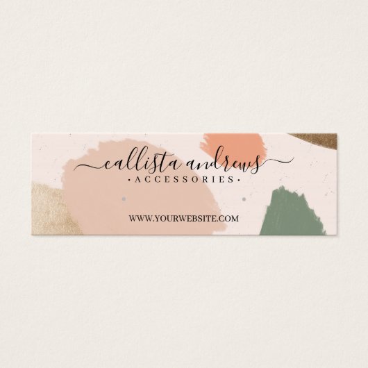 モダン抽象芸術アーストーン金ゴールドイヤリングディスプレイ (正面)