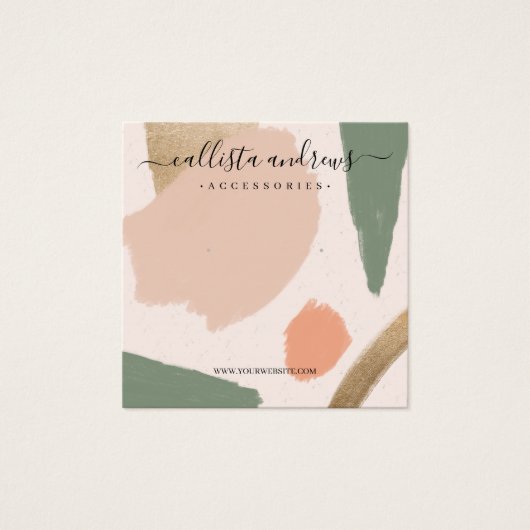 モダン抽象芸術アーストーン金ゴールドイヤリングディスプレイ (正面)