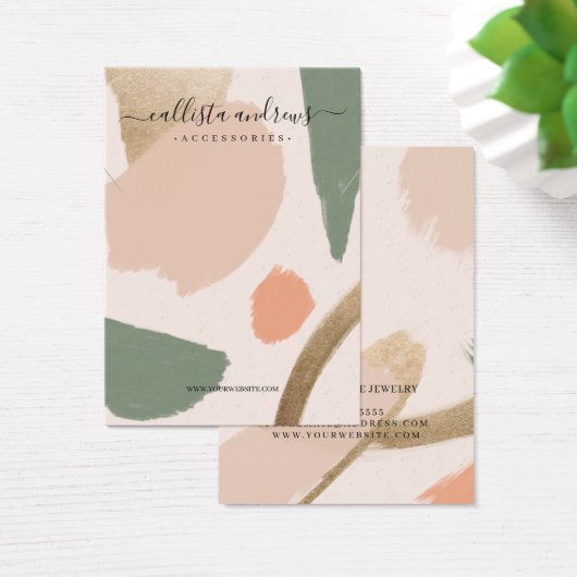 モダン抽象芸術アーストーン金ゴールドネックレスディスプレイ (デスク)