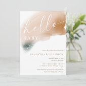 モダン抽象芸術アース男女兼用シャワー 招待状 (スタンド正面)