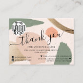 モダン抽象芸術アース音金ゴールドありがとう 名刺 (正面)