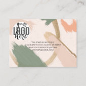 モダン抽象芸術アース音金ゴールドありがとう 名刺 (裏面)