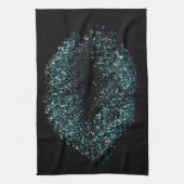 モダン抽象芸術アートの唇#23 キッチンタオル (縦)