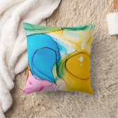 モダン抽象芸術アートアルコールインク クッション (ブランケット)