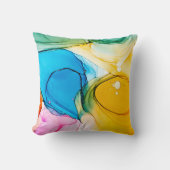 モダン抽象芸術アートアルコールインク クッション (正面)