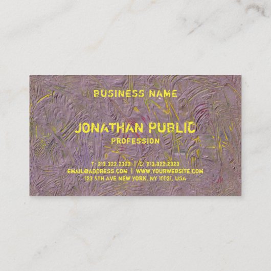 モダン抽象芸術アートエレガントテンプレート 名刺 (裏面)