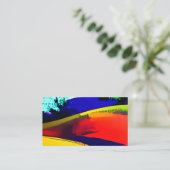 モダン抽象芸術アートテクスチカラフルャ 名刺 (スタンド正面)