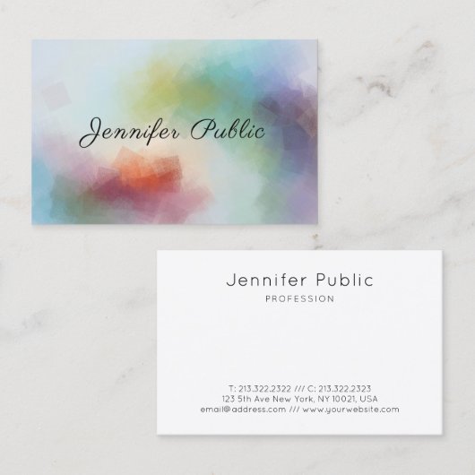 モダン抽象芸術アートテンプレートエレガントプロフェッショナル 名刺 (正面/裏面)