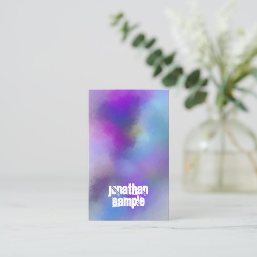 モダン抽象芸術アートテンプレート動揺して文字 名刺 (スタンド正面)