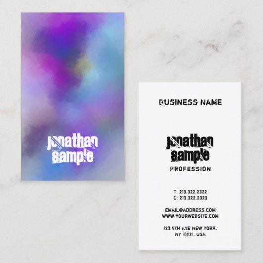 モダン抽象芸術アートテンプレート動揺して文字 名刺 (正面/裏面)