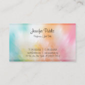 モダン抽象芸術アートトレンディーエレガントカラフルデザイン 名刺 (裏面)