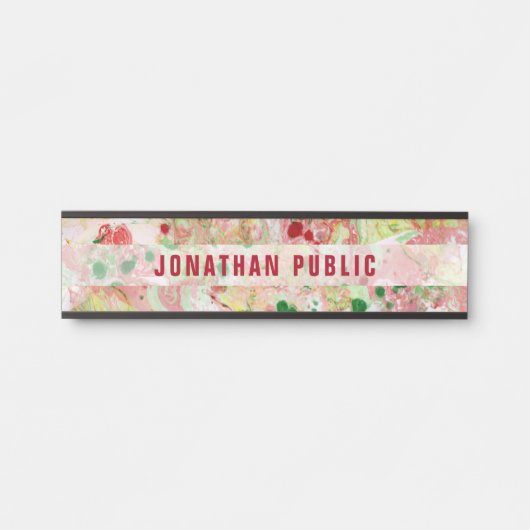 モダン抽象芸術アートトレンディーエレガントテンプレート サインプレート (正面)