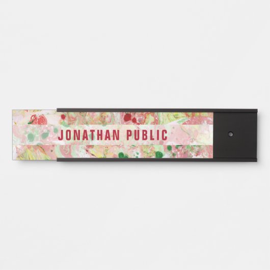 モダン抽象芸術アートトレンディーエレガントテンプレート サインプレート (正面)