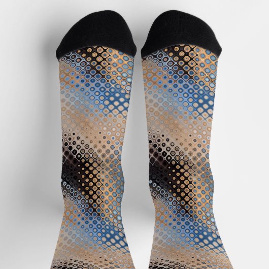 モダン抽象芸術アートドットパターン ソックス (上部)