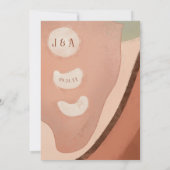 モダン抽象芸術アートニューオーガニックトラル結婚シンプル 招待状 (裏面)