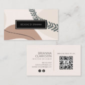 モダン抽象芸術アートニュートラルアーストーンカラー 名刺 (正面/裏面)