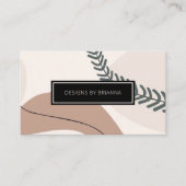 モダン抽象芸術アートニュートラルアーストーンカラー 名刺 (正面)