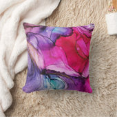 モダン抽象芸術アートピンクパープル クッション (ブランケット)
