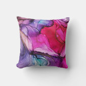 モダン抽象芸術アートピンクパープル クッション (正面)