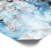 モダン抽象芸術アートピンクブルー白黒トレンディー ポスター (コーナー)