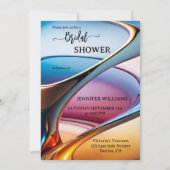 モダン抽象芸術アートブライダルシャワー 招待状 (正面)