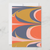 モダン抽象芸術アートブルーレッド金ゴールドブライダルシャワー 招待状 (裏面)