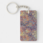 モダン抽象芸術アートレッドイエローブラック キーホルダー (正面)