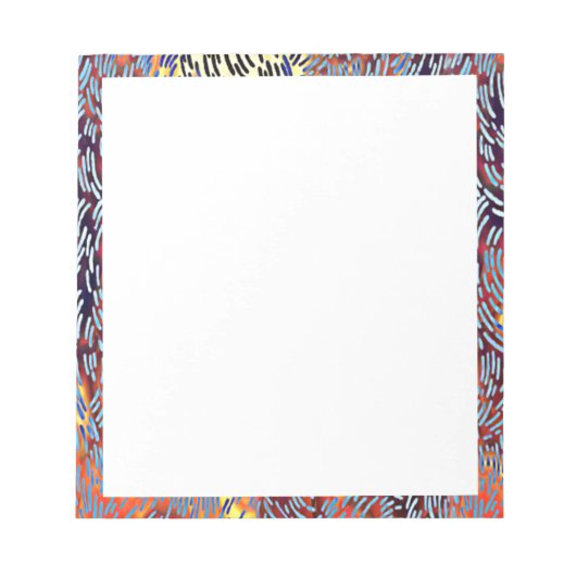 モダン抽象芸術アートレッドイエローブラック ノートパッド (正面)