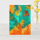 モダン抽象芸術アートワーク空白の カード (黄色い花)