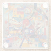 モダン抽象芸術アートワーク ガラスコースター (裏面)