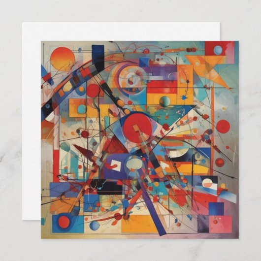 モダン抽象芸術アートワーク サンキューカード (正面/裏面)