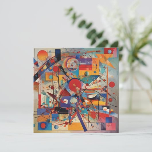 モダン抽象芸術アートワーク サンキューカード (スタンド正面)