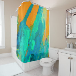 モダン抽象芸術アートワーク シャワーカーテン