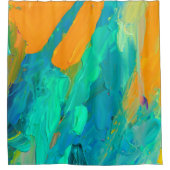 モダン抽象芸術アートワーク シャワーカーテン (正面)