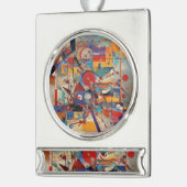 モダン抽象芸術アートワーク シルバープレートバナーオーナメント (左)