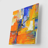 モダン抽象芸術アートワーク スクエア壁時計 (傾斜)