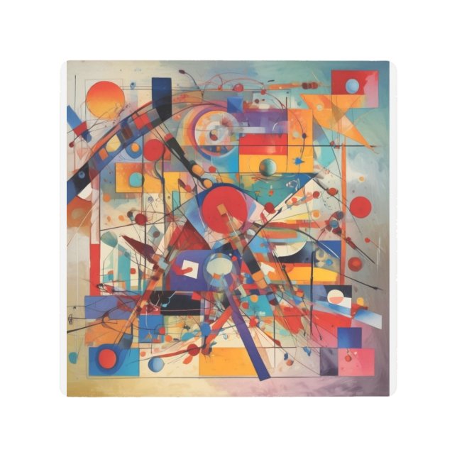 モダン抽象芸術アートワーク メタルプリント (正面)