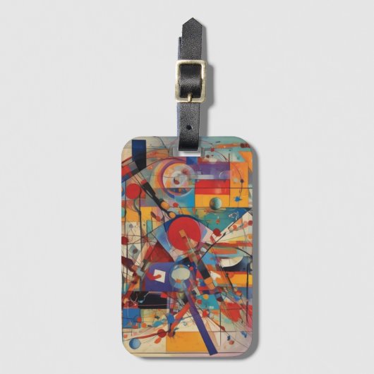 モダン抽象芸術アートワーク ラゲッジタグ (正面縦)