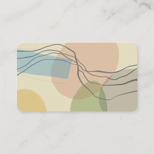 モダン抽象芸術アート図形と線のソフトカラー 名刺 (裏面)