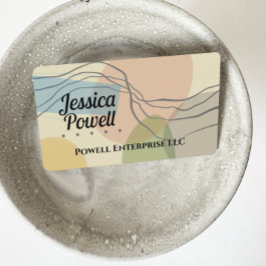 モダン抽象芸術アート図形と線のソフトカラー 名刺