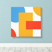 モダン抽象芸術アート図形 キャンバスプリント (インサイチュ (ウッドフロア))