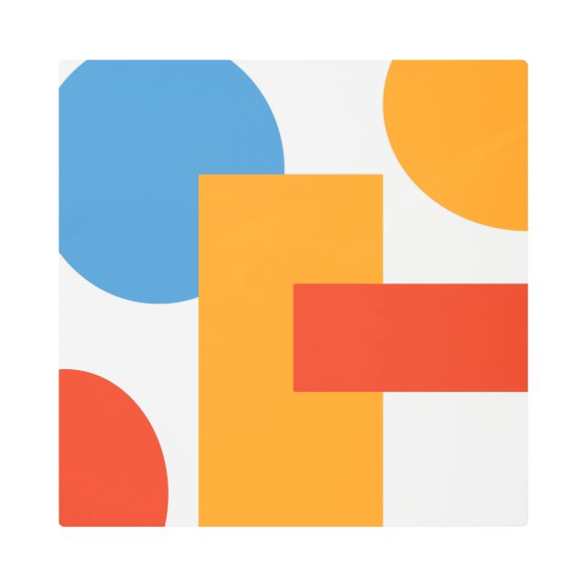 モダン抽象芸術アート図形 メタルプリント (正面)