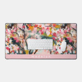 モダン抽象芸術アート水彩フローラパーソナライズされた デスクマット (キーボード&マウス)