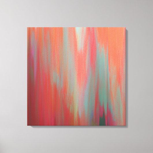 モダン抽象芸術アート熱ピンクとオレンジ キャンバスプリント (正面)
