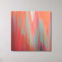 モダン抽象芸術アート熱ピンクとオレンジ キャンバスプリント