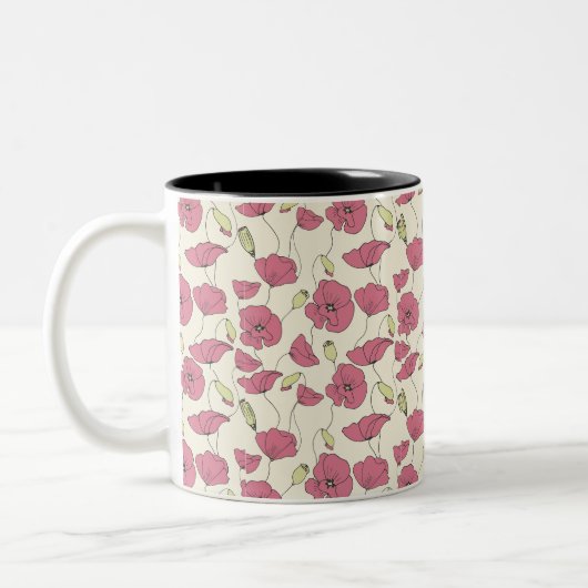 モダン抽象芸術アート、ミニマル主義 ツートーンマグカップ (左)