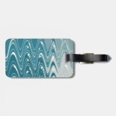 モダン抽象芸術アート「波」デザインイン青グラデーション ラゲッジタグ (裏面横)