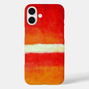 モダン抽象芸術アート – 赤黄色ホワイト iPhone 16 PLUSケース
