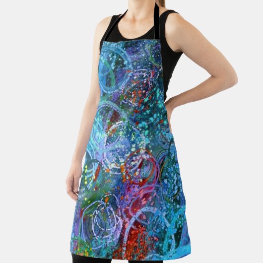 モダン抽象芸術アー絵を描トのフリックと(ばちゃばちゃ)跳ねる エプロン (インサイチュ)